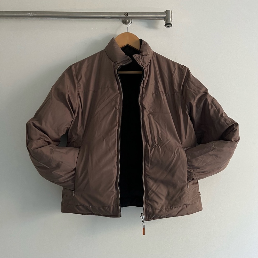 Reversible black and tan Kenneth Cole puffer jacket